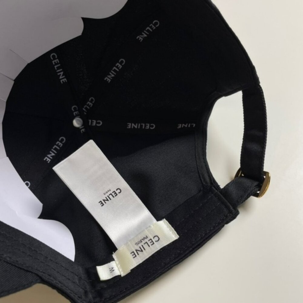 Celine Black Hat with Cream Emblem - Picture 6 of 7